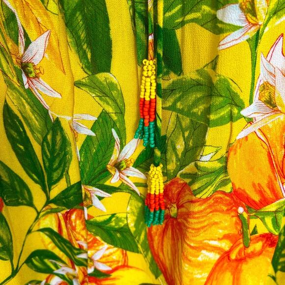 NWOT FARM Rio Tangerine Multi Off Shoulder Tropical Midi Dress XS “RARE" - Picture 9 of 12